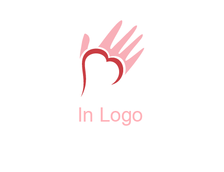 hand heart shape logo