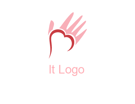 hand heart shape logo