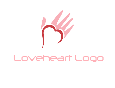 hand heart shape logo