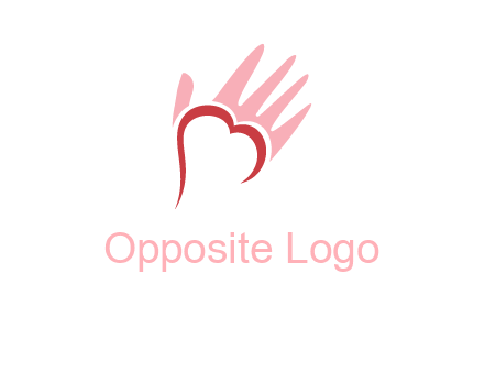 hand heart shape logo