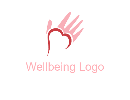 hand heart shape logo