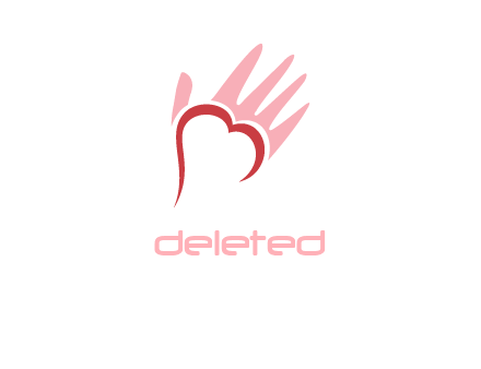 hand heart shape logo