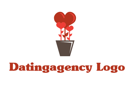 Heart Flowers Pot Icon