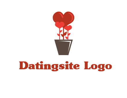 Heart Flowers Pot Icon