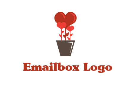 Heart Flowers Pot Icon