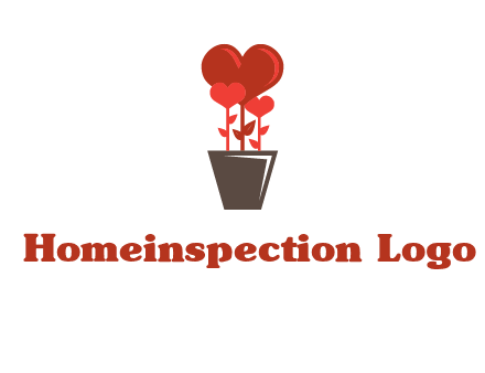 Heart Flowers Pot Icon