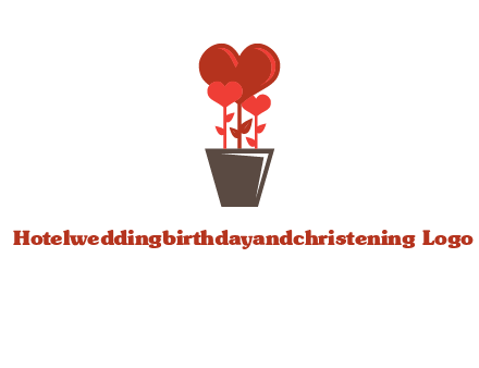 Heart Flowers Pot Icon