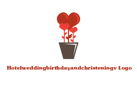 Heart Flowers Pot Icon