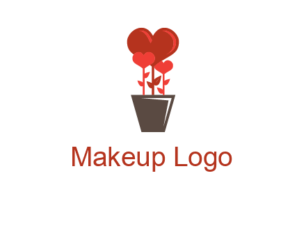 Heart Flowers Pot Icon