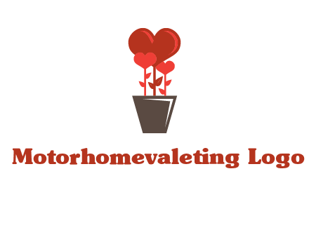 Heart Flowers Pot Icon