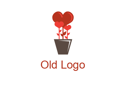 Heart Flowers Pot Icon