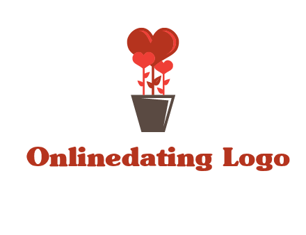 Heart Flowers Pot Icon
