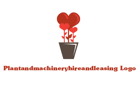 Heart Flowers Pot Icon