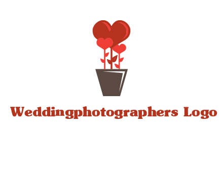 Heart Flowers Pot Icon