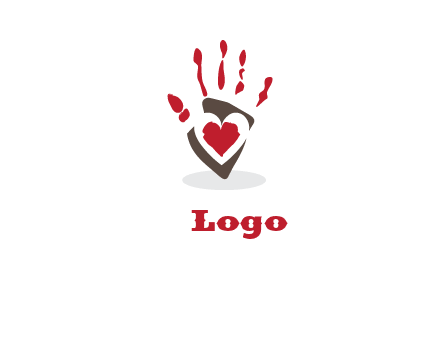 heart painted in hand logo