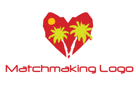 palm tree in heart logo