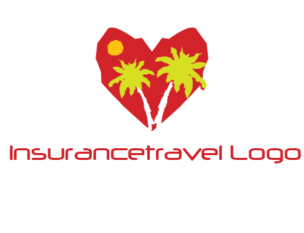 palm tree in heart logo