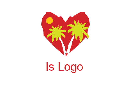 palm tree in heart logo