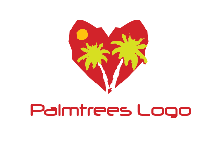 palm tree in heart logo