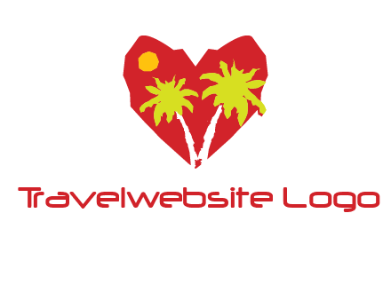 palm tree in heart logo