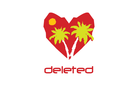 palm tree in heart logo