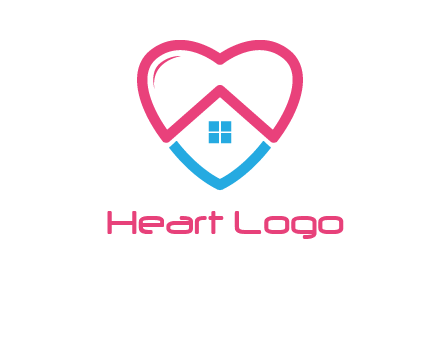 Heart shape with home icon
