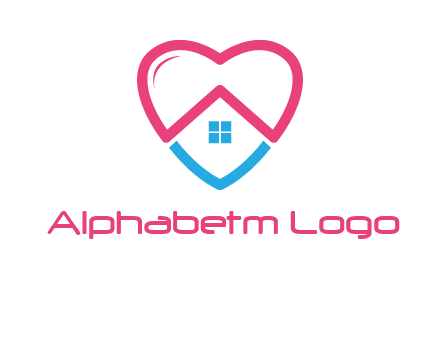 Heart shape with home icon