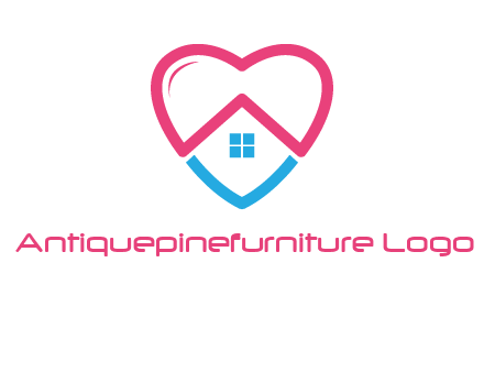 Heart shape with home icon