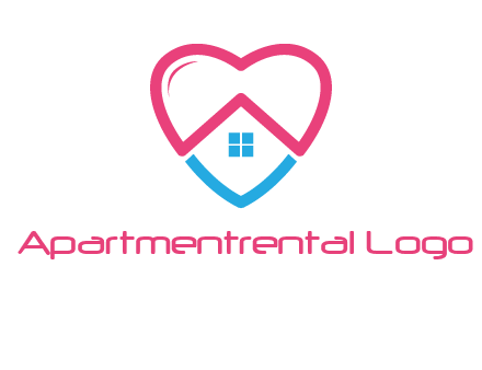 Heart shape with home icon