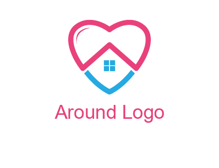 Heart shape with home icon