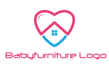 Heart shape with home icon