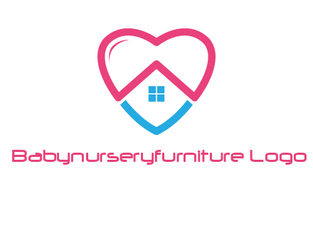 Heart shape with home icon