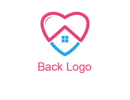 Heart shape with home icon