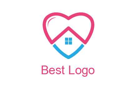 Heart shape with home icon