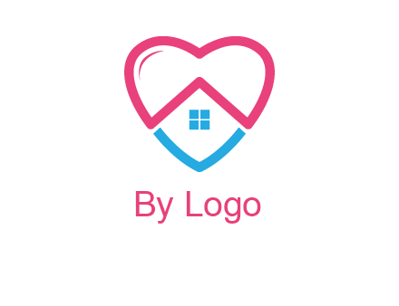 Heart shape with home icon