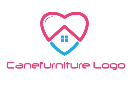 Heart shape with home icon