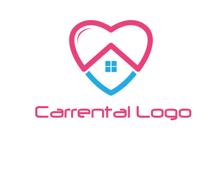 Heart shape with home icon