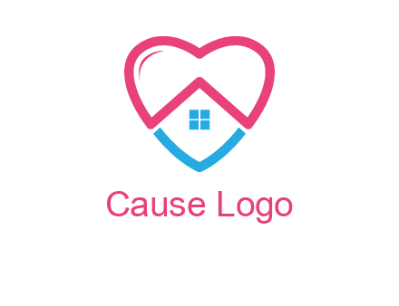 Heart shape with home icon