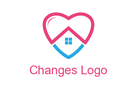 Heart shape with home icon