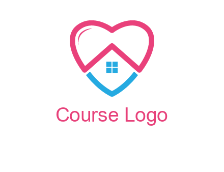 Heart shape with home icon