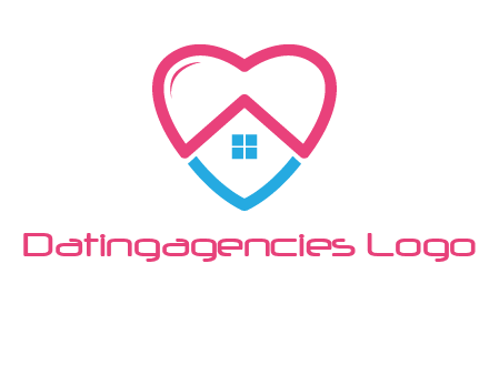 Heart shape with home icon