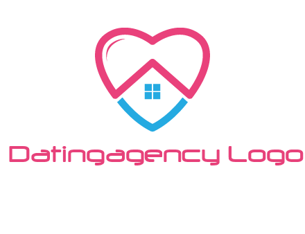 Heart shape with home icon