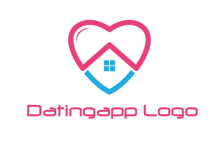 Heart shape with home icon