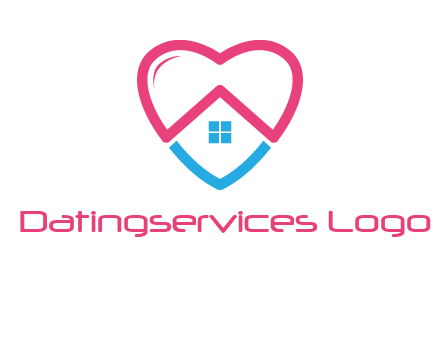 Heart shape with home icon