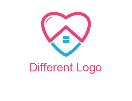 Heart shape with home icon