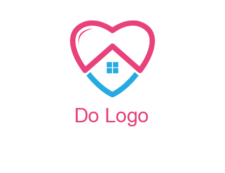 Heart shape with home icon