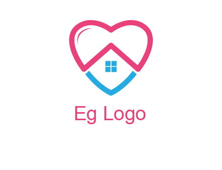Heart shape with home icon