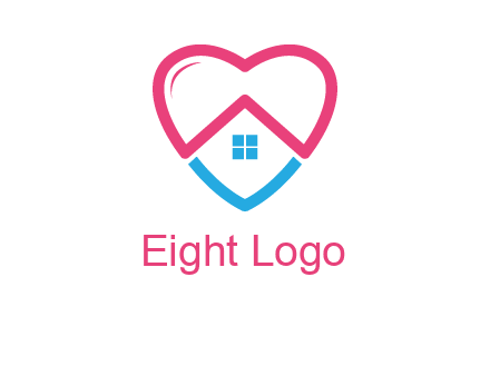 Heart shape with home icon