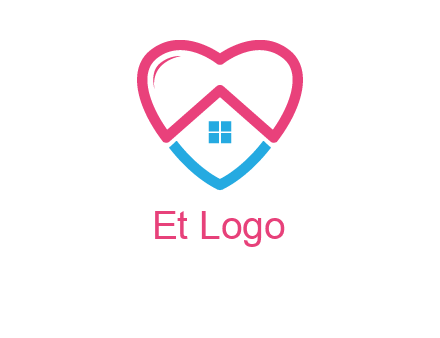Heart shape with home icon