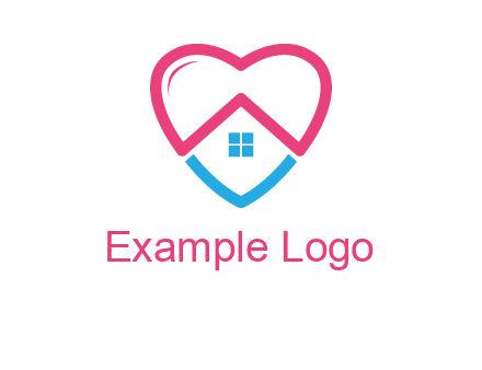 Heart shape with home icon